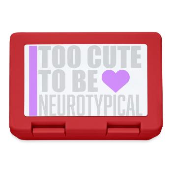 Too Cute To Be Neurotypical Lustig Autismus Logo - Brotdose - Rot - Vorne