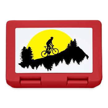 Mountain biking, mountain bikers on the mountain - Lunchbox - red - Front
