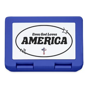 Even God Worships America - Lunchbox - royal blue - Front