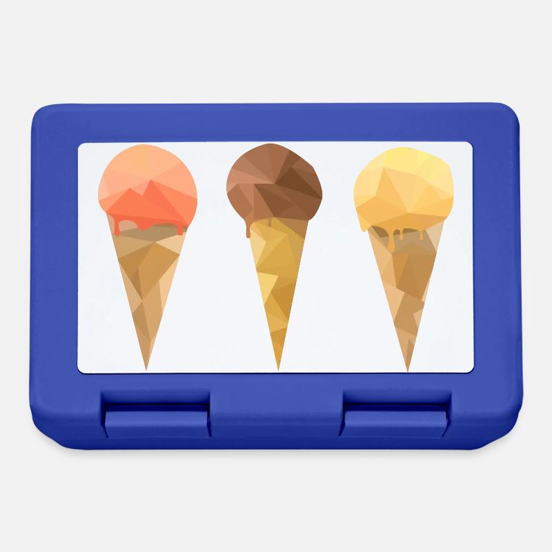 Low Poly Icecream - Brotdose - Royalblau