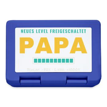 Papa – Neues Level freigeschaltet - Brotdose - Royalblau - Vorne
