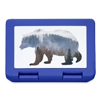 Bär mit Wald - Brotdose - Royalblau - Vorne