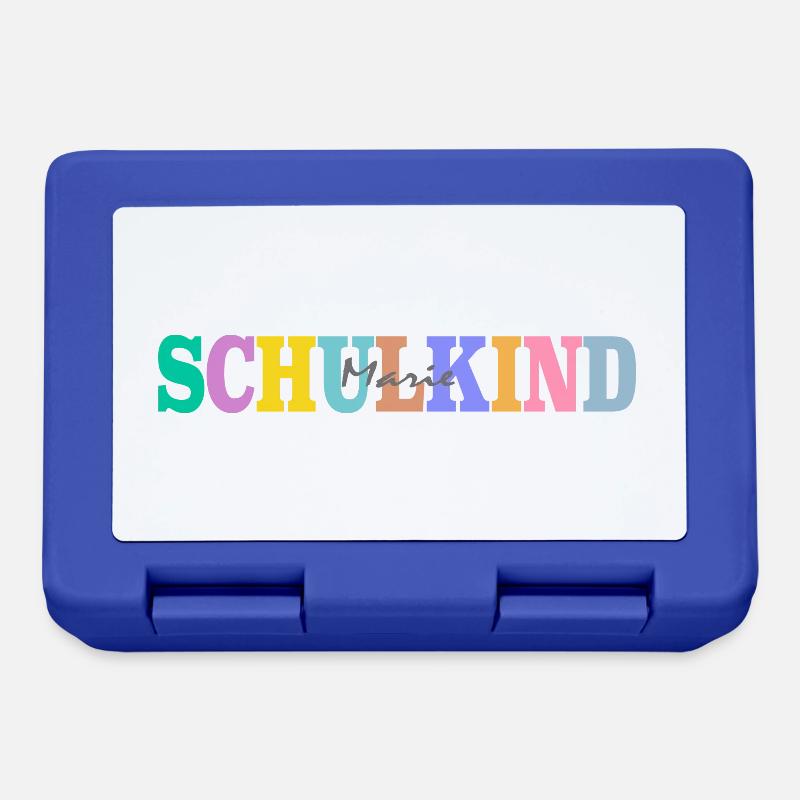 Schulkind mit Marie - Brotdose - Royalblau
