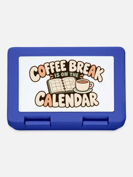 Kaffeepause mit Terminkalender und Tasse - Brotdose - Royalblau