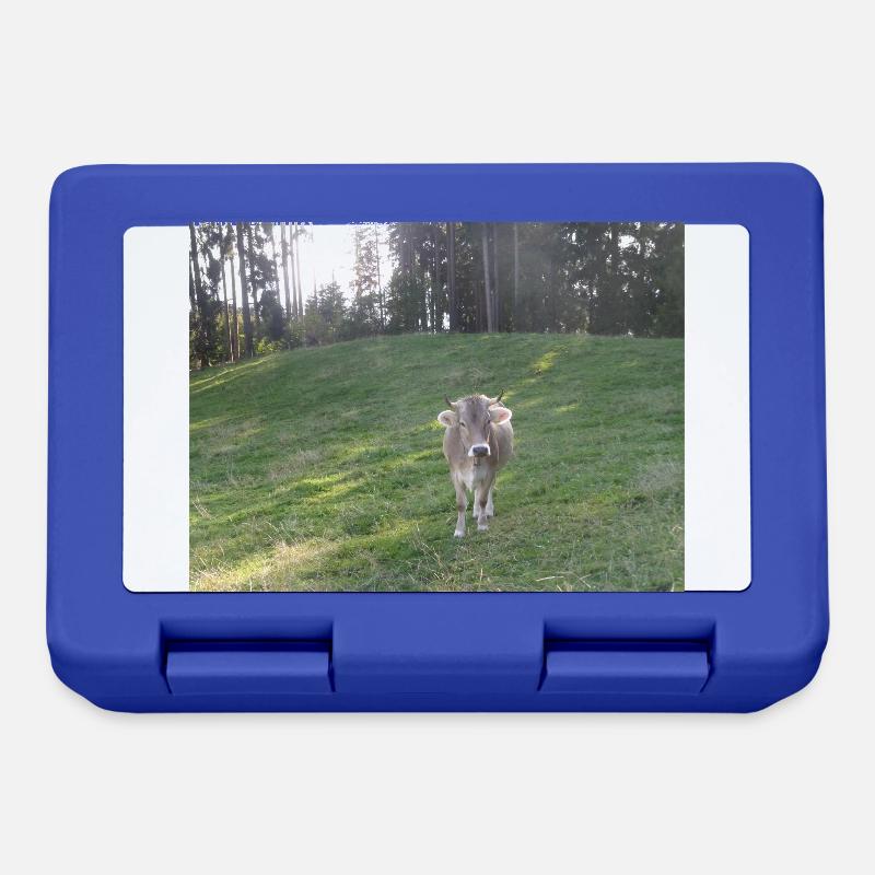 Vache - Boîte à goûter - bleu royal