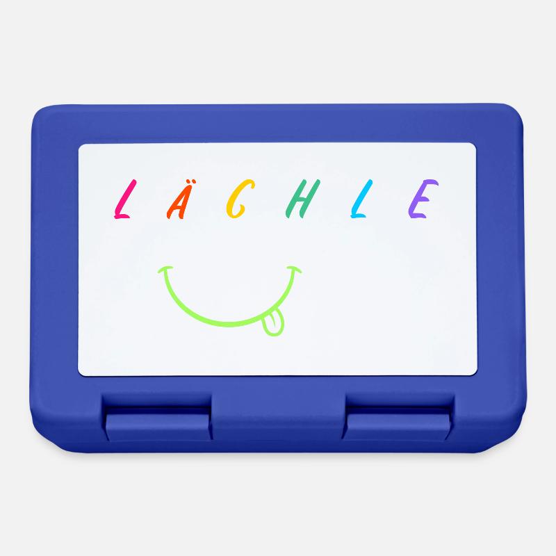 Lächle - Brotdose - Royalblau
