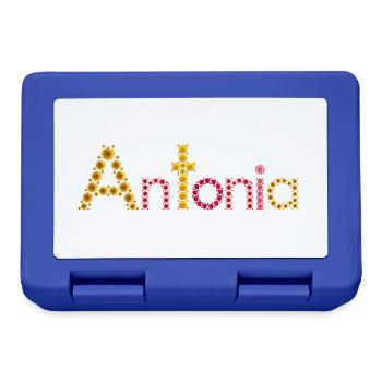 Antonia Blumenalphabet für Accessoires & Kleidung - Brotdose - Royalblau - Vorne