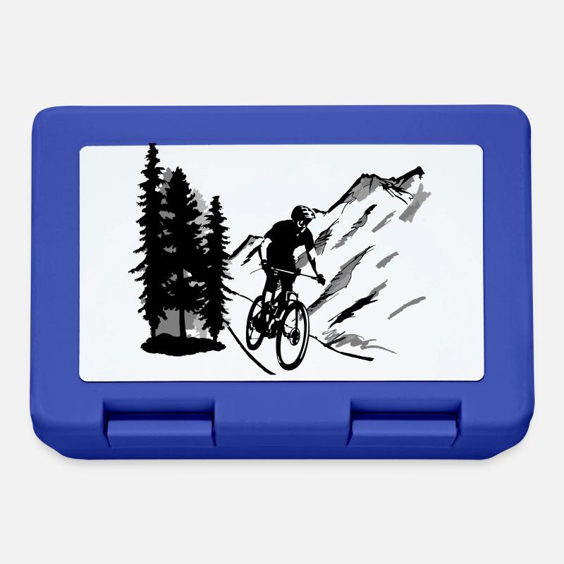 Mountainbiking, Mountainbiker, Mountainbiken - Brotdose - Royalblau
