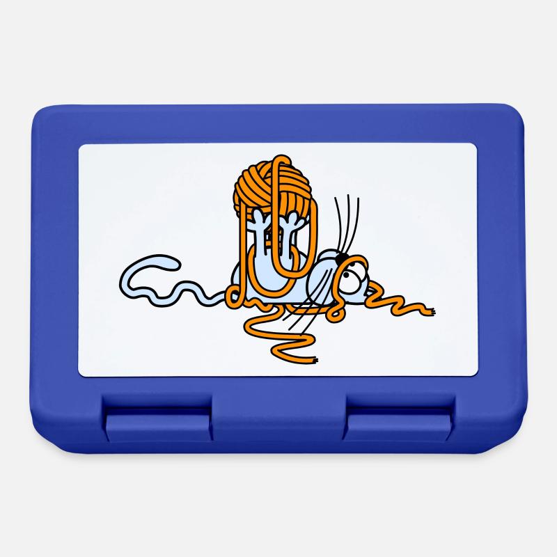 Cat playing with a ball - Lunchbox - royal blue