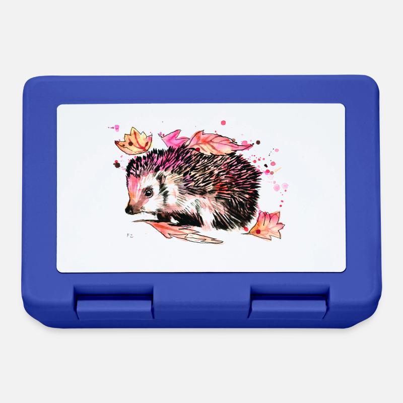 Hedgehog foraging - Lunchbox - royal blue