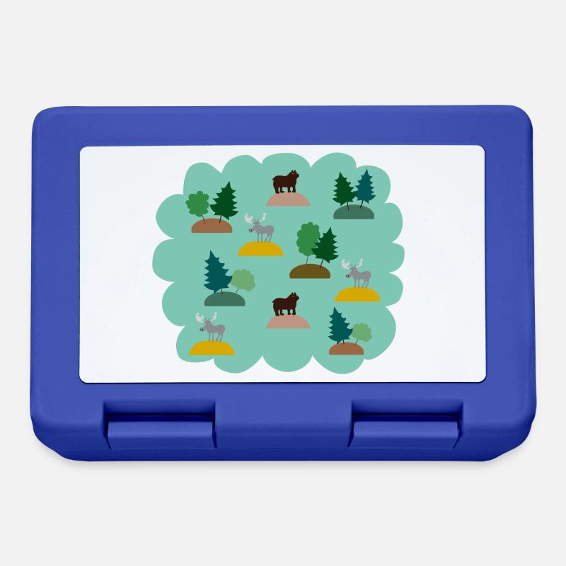 Nice bear and moose - Lunchbox - royal blue