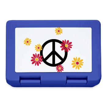 Peace Sign Flower Love flower power Valentine's Day - Lunchbox - royal blue - Front