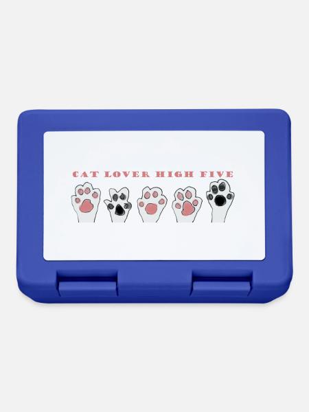Katzenliebhaber High Five - Brotdose - Royalblau