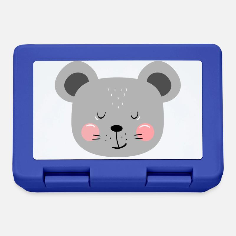 Süße graue Maus Kinder Design - Brotdose - Royalblau