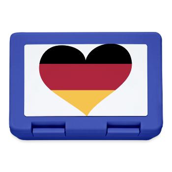 Deutschland Herz; Heart Germany - Brotdose - Royalblau - Vorne