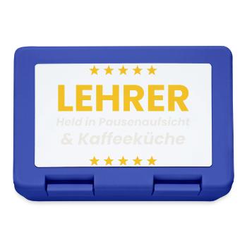 Lehrer Shirt Pausenaufsicht Kaffeeküche Lustig - Brotdose - Royalblau - Vorne