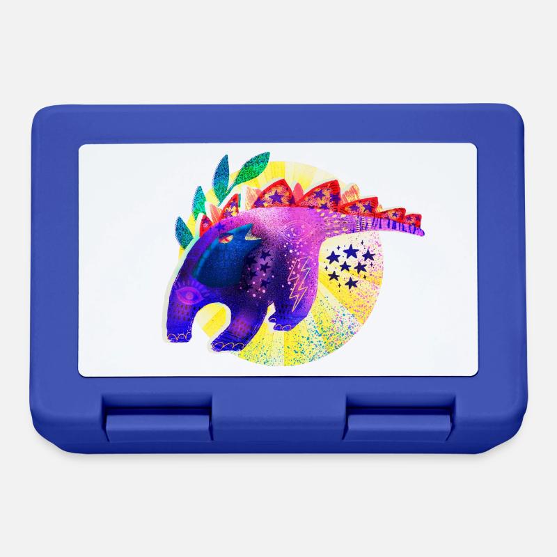 Retro Riso Dino - Brotdose - Royalblau
