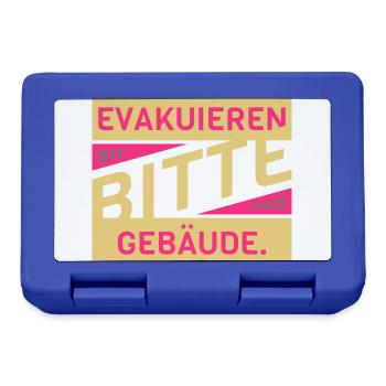 Evakuieren Gebäude Spruch Motto Geschenk lustig - Brotdose - Royalblau - Vorne