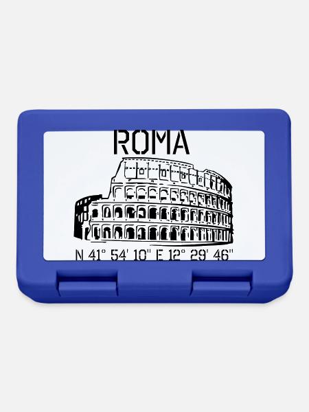 Rom Koordinaten N 41° 54' 10'' O 12° 29' 46'' - Brotdose - Royalblau