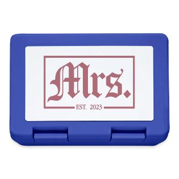 Mrs. Est. 2023 Verlobung Brautparty Hochzeit - Brotdose - Royalblau - Vorne