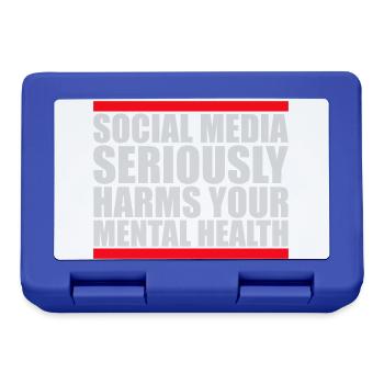 Social Media Seriously Harms Mental Health Spruch - Brotdose - Royalblau - Vorne
