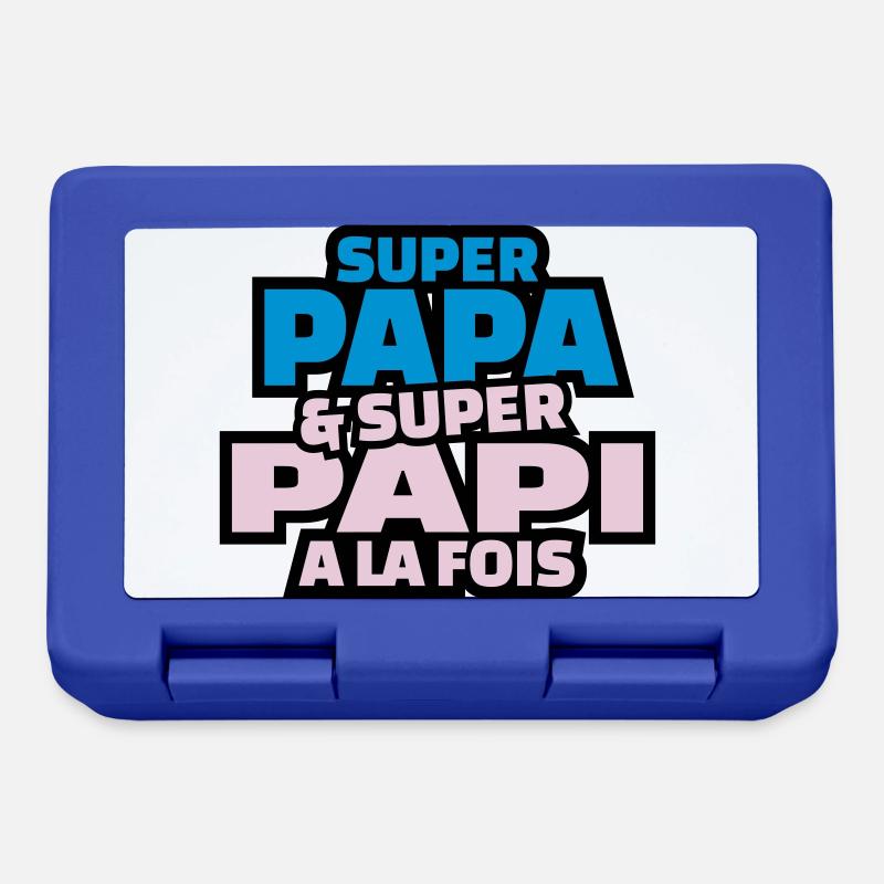 super papa et super papy à la fois - Boîte à goûter - bleu royal