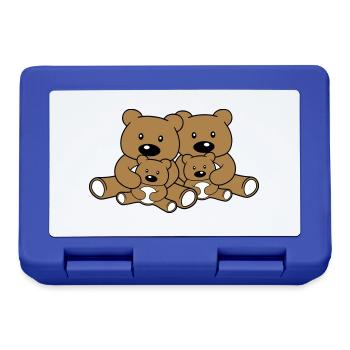 family siblings children dad mum baby cub l - Lunchbox - royal blue - Front
