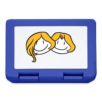 sisters head face girlfriend 2 friends team ge - Lunchbox - royal blue - Front