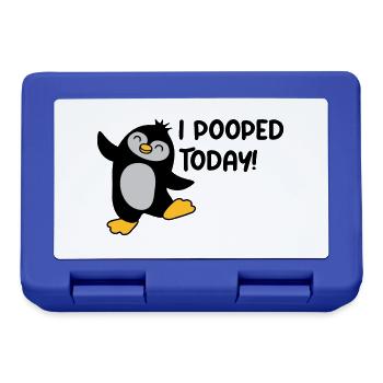 I pooped today Penguin - Lunchbox - royal blue - Front