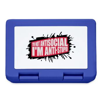 not antisocial anti stupid - Lunchbox - royal blue - Front