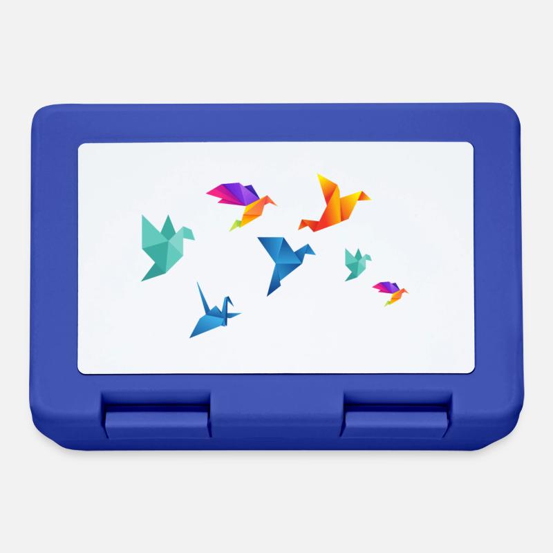 Oiseaux en papier multicolore - Boîte à goûter - bleu royal