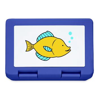 Bande dessinée de poisson - Boîte à goûter - bleu royal - Devant