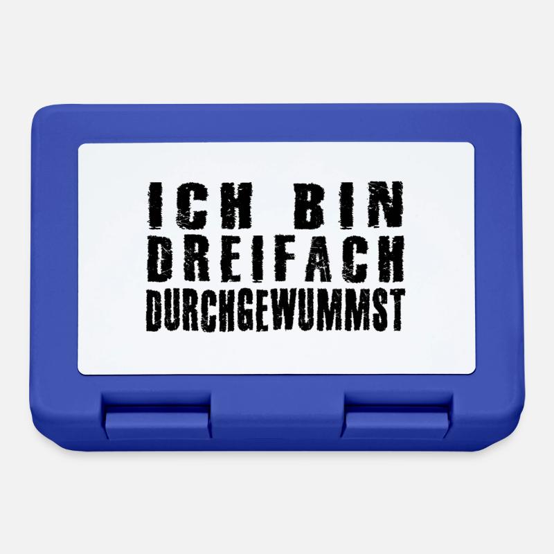 dreifach durchgewummst - Brotdose - Royalblau
