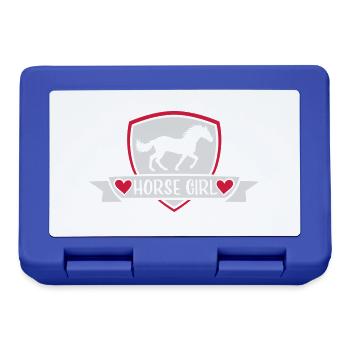 Citation de fille de cheval disant - Boîte à goûter - bleu royal - Devant