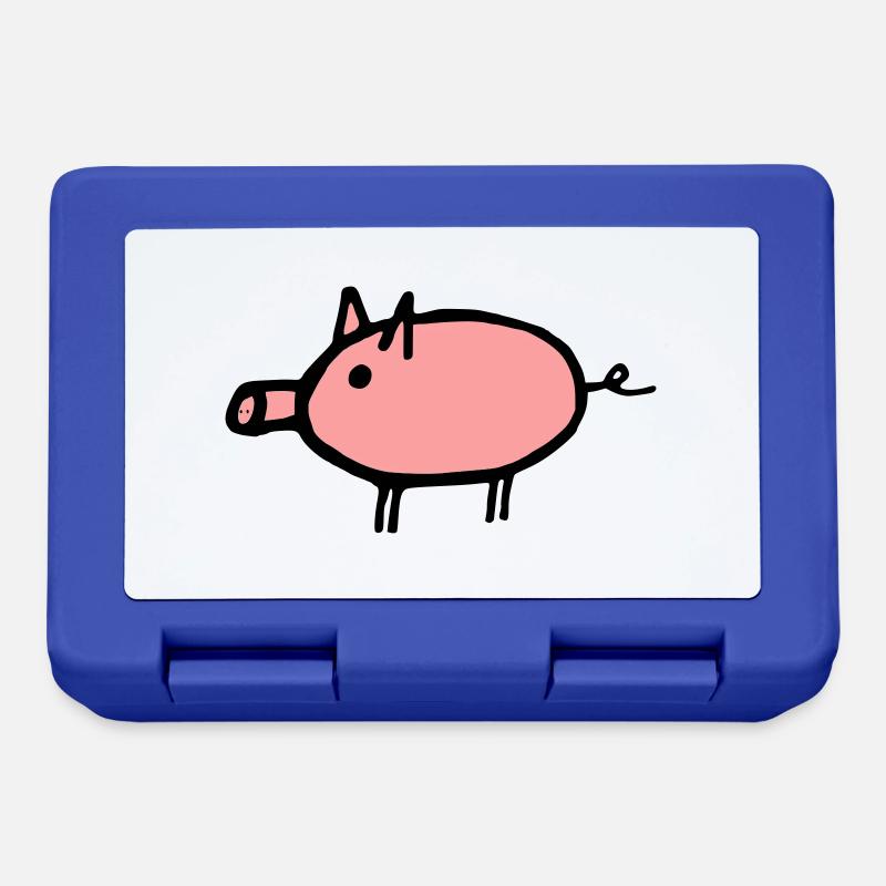 Schwein - Brotdose - Royalblau