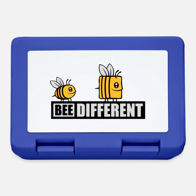 bee different Spruch Zitat - Brotdose - Royalblau