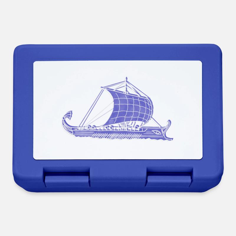 "Argo", Boho Line Art Design, Serie "Greece" - Brotdose - Royalblau