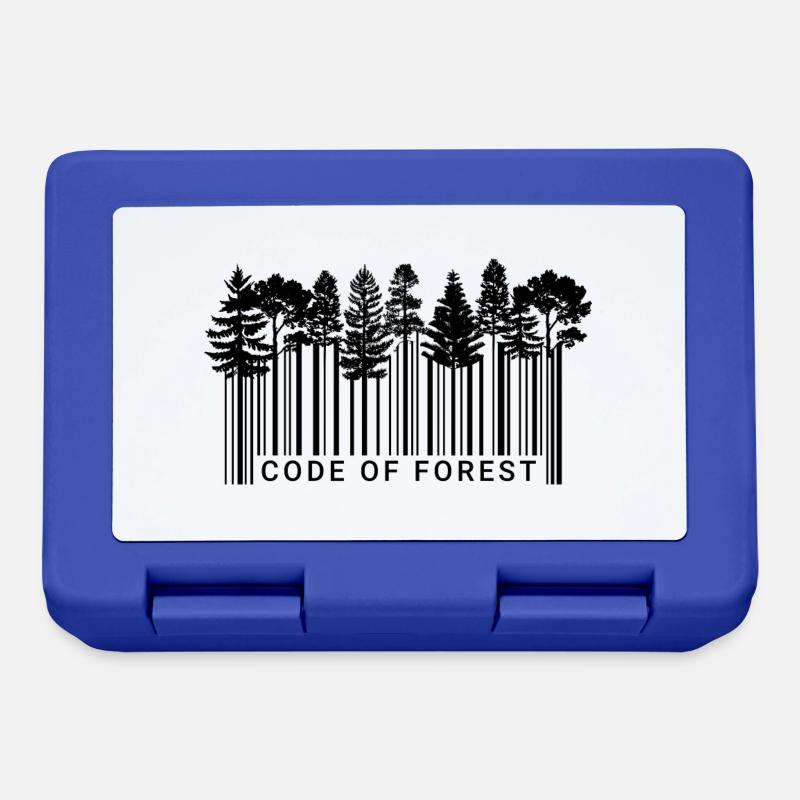 Barcode Forest Nature Code Trees Schwarz_2 - Lunchbox - royal blue