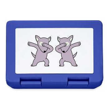 dog dabbing - Lunchbox - royal blue - Front