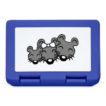 3 Mice Family Child Mom Dad Parents Row Cute - Lunchbox - royal blue - Front