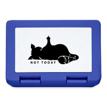 Katze Mittelfinger Not Today Nein Katzenliebe Nö - Brotdose - Royalblau - Vorne