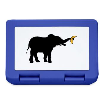 Large Banana Elephant Silhouette - Lunchbox - royal blue - Front
