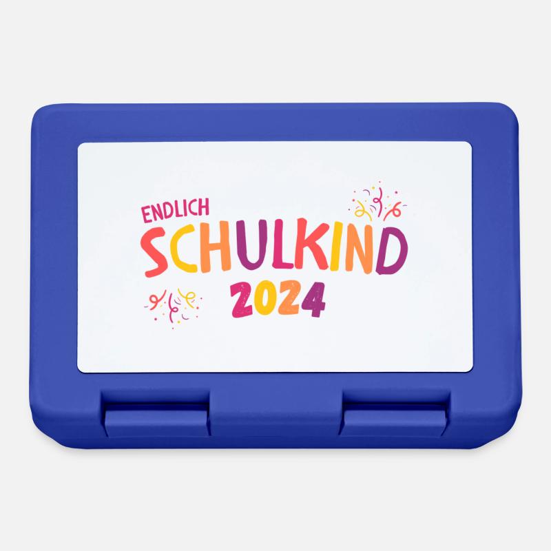 Einschulung Mädchen Geschenk Erster Schultag Pink - Brotdose - Royalblau