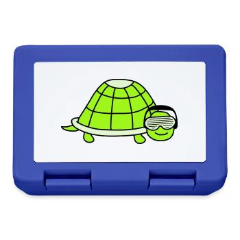 Tortue mignonne DJ mignon Musique de fête Animal - Boîte à goûter - bleu royal - Devant