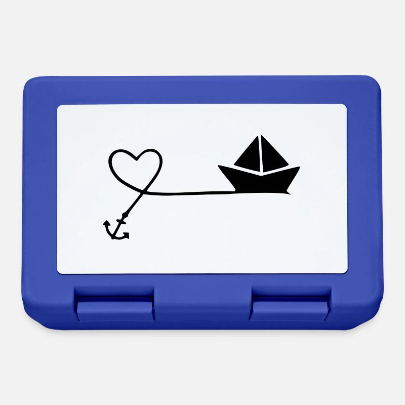 maritim herz anker boot - Brotdose - Royalblau