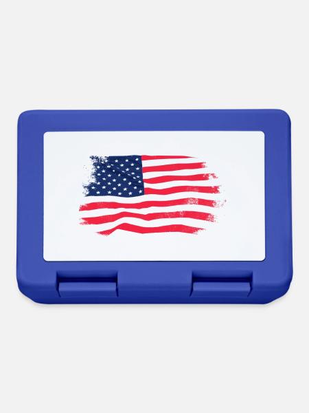 USA Flag - Vintage Look - Brotdose - Royalblau