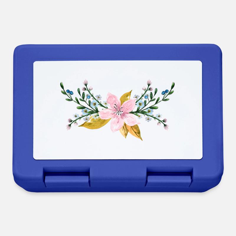 Fleurs - Boîte à goûter - bleu royal