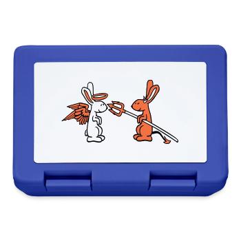 Rabbit Angel Conscience Devil Demon Evil Satan Hell - Lunchbox - royal blue - Front