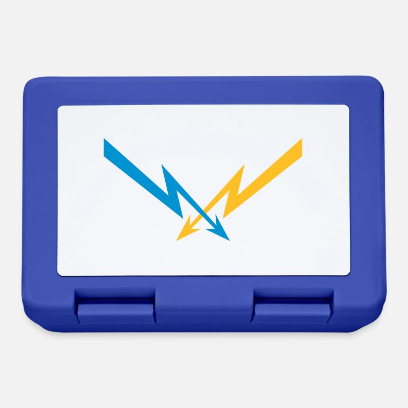 2 blitze muster elektrisch strom energie starkstro - Brotdose - Royalblau