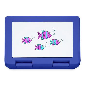 Poisson Cichlide Eau Mer Graffiti Dessin - Boîte à goûter - bleu royal - Devant